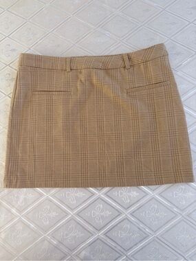Tan Plaid Mini Skirt